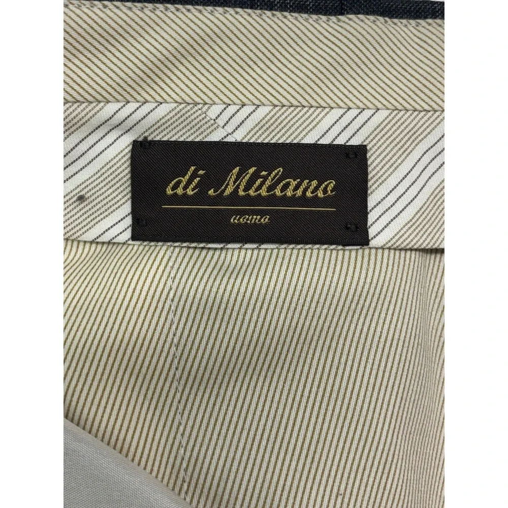 Di Milano 42x32 Blue Gray Plaid Dress Suit Pants Trousers Wool Flat‎ Front Mens